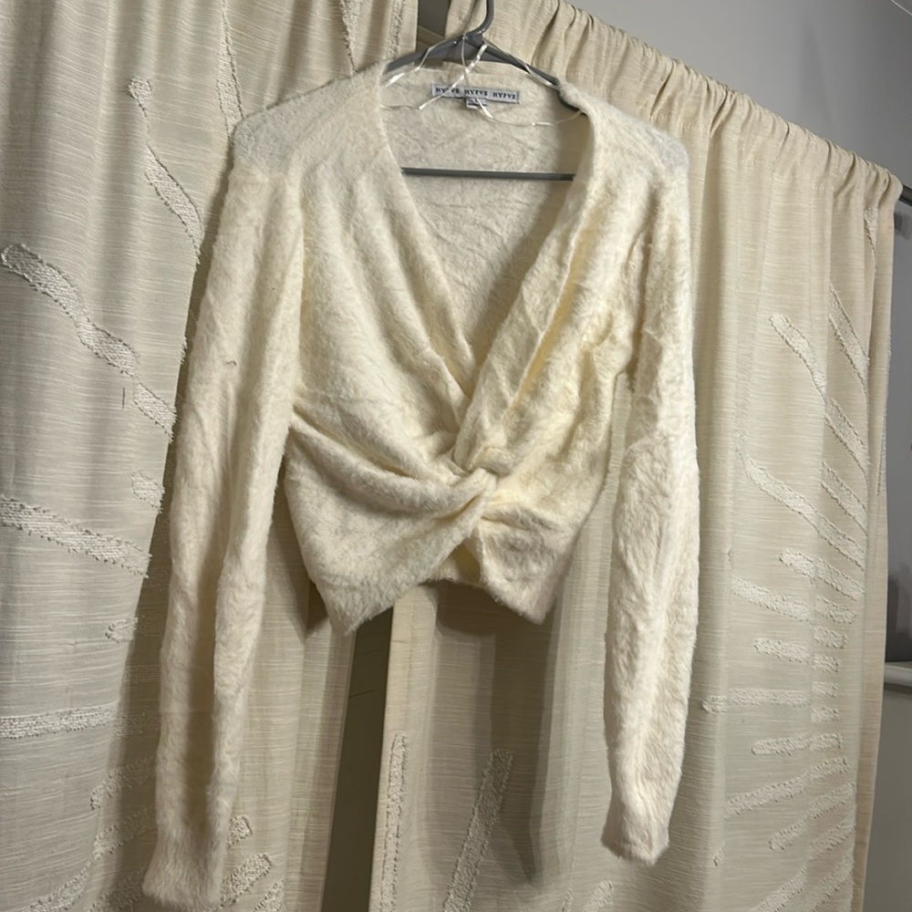 Cream crop sweater